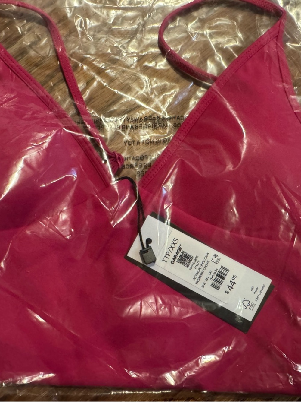 Garage Raspberry Cheeks Active Plunge Cami